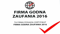 Certyfikat Firma Godna Zaufania 2016